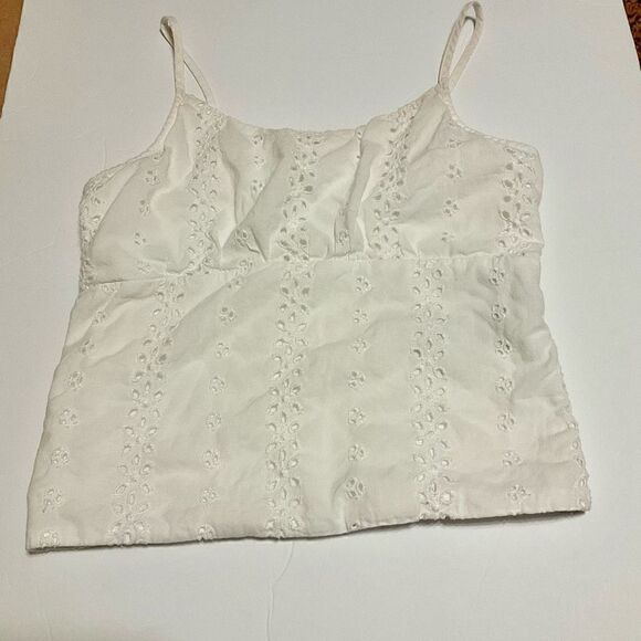 Abercrombie Kids White Eyelet Spagetti Strap Tank. Size 12 - Picture 4 of 11